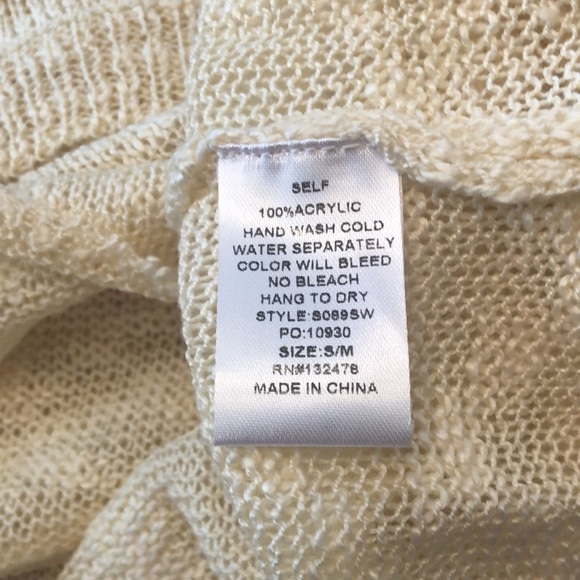 Glam Star Lightweight Open Weave Sweater in Ivory Sizes S/M & M/L - Picture 9 of 12